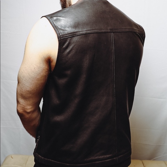 Diesel Black Gold Lamb Leather vest sz 50 US Large - Picture 8 of 10